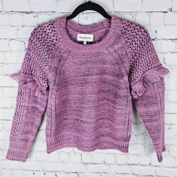HEARTLOOM | crewneck knit fringe sweater - Picture 1 of 7